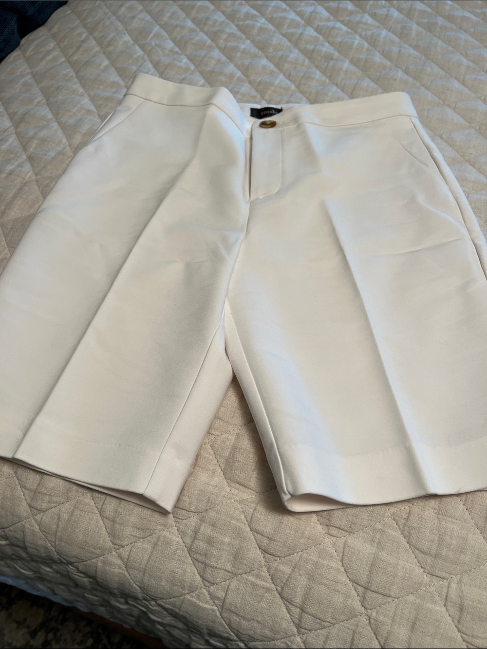 crosby. White Flat-Front Stretch Women’s Shorts